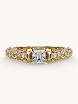 Valanova - Gold Sterling Silver and Certified Lab Grown Diamond 0.87Cts Ring