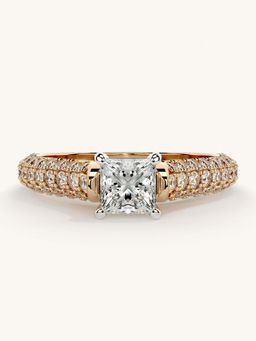 Valanova - Rose Gold Sterling Silver and Certified Lab Grown Diamond 1.12Cts Ring