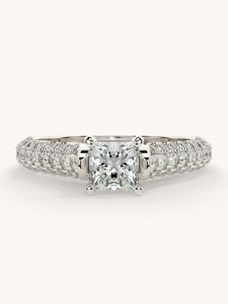 Valanova - White Gold Sterling Silver and Certified Lab Grown Diamond 1.12Cts Ring