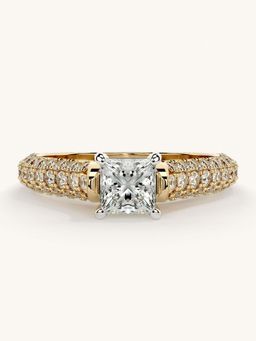 Valanova - Gold Sterling Silver and Certified Lab Grown Diamond 1.12Cts Ring