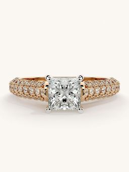 Valanova - Rose Gold Sterling Silver and Certified Lab Grown Diamond 1.37Cts Ring