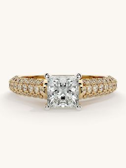 Valanova - Gold Sterling Silver and Certified Lab Grown Diamond 1.37Cts Ring
