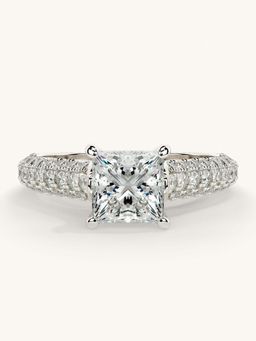 Valanova - White Gold Sterling Silver and Certified Lab Grown Diamond 1.62Cts Ring