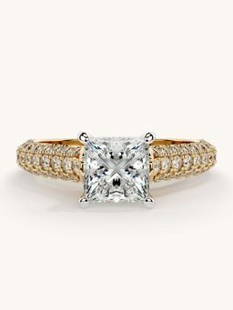 Valanova - Gold Sterling Silver and Certified Lab Grown Diamond 1.62Cts Ring