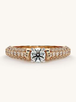 Valanova - Rose Gold Sterling Silver and Certified Lab Grown Diamond 0.87Cts Ring