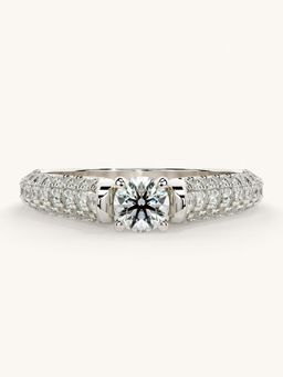 Valanova - White Gold Sterling Silver and Certified Lab Grown Diamond 0.87Cts Ring