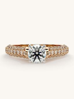 Valanova - Rose Gold Sterling Silver and Certified Lab Grown Diamond 1.12Cts Ring