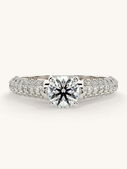 Valanova - White Gold Sterling Silver and Certified Lab Grown Diamond 1.12Cts Ring