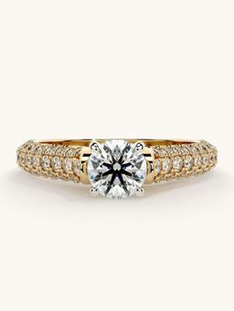 Valanova - Gold Sterling Silver and Certified Lab Grown Diamond 1.12Cts Ring