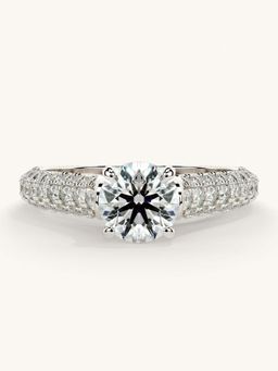 Valanova - White Gold Sterling Silver and Certified Lab Grown Diamond 1.37Cts Ring