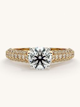Valanova - Gold Sterling Silver and Certified Lab Grown Diamond 1.37Cts Ring