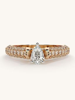Valanova - Rose Gold Sterling Silver and Certified Lab Grown Diamond 0.87Cts Ring