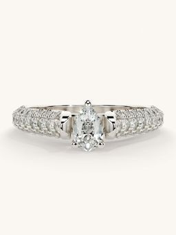 Valanova - White Gold Sterling Silver and Certified Lab Grown Diamond 0.87Cts Ring