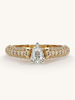 Valanova - Gold Sterling Silver and Certified Lab Grown Diamond 0.87Cts Ring