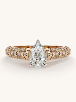Valanova - Rose Gold Sterling Silver and Certified Lab Grown Diamond 1.12Cts Ring
