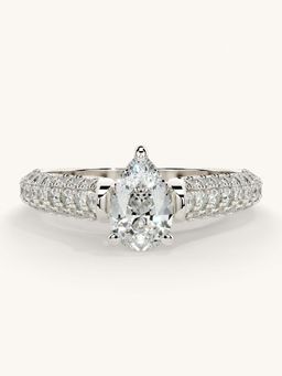 Valanova - White Gold Sterling Silver and Certified Lab Grown Diamond 1.12Cts Ring