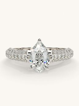 Valanova - White Gold Sterling Silver and Certified Lab Grown Diamond 1.37Cts Ring