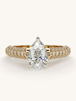 Valanova - Gold Sterling Silver and Certified Lab Grown Diamond 1.37Cts Ring