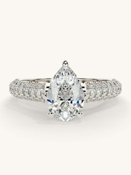 Valanova - White Gold Sterling Silver and Certified Lab Grown Diamond 1.62Cts Ring