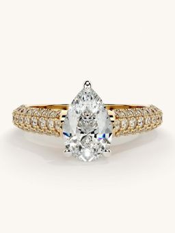 Valanova - Gold Sterling Silver and Certified Lab Grown Diamond 1.62Cts Ring