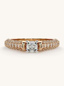 Valanova - Rose Gold Sterling Silver and Certified Lab Grown Diamond 0.87Cts Ring