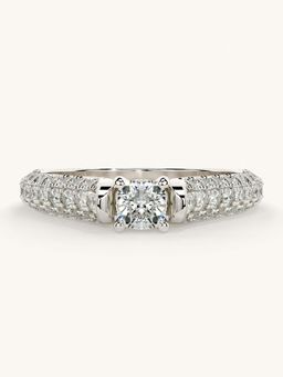 Valanova - White Gold Sterling Silver and Certified Lab Grown Diamond 0.87Cts Ring
