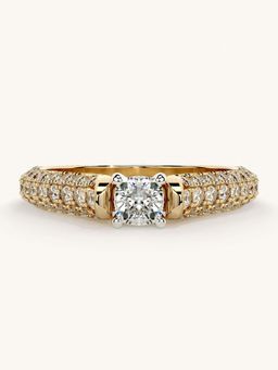 Valanova - Gold Sterling Silver and Certified Lab Grown Diamond 0.87Cts Ring