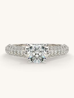 Valanova - White Gold Sterling Silver and Certified Lab Grown Diamond 1.37Cts Ring