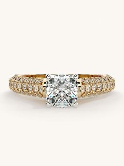 Valanova - Gold Sterling Silver and Certified Lab Grown Diamond 1.37Cts Ring