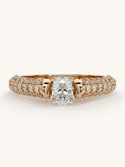 Valanova - Rose Gold Sterling Silver and Certified Lab Grown Diamond 0.87Cts Ring