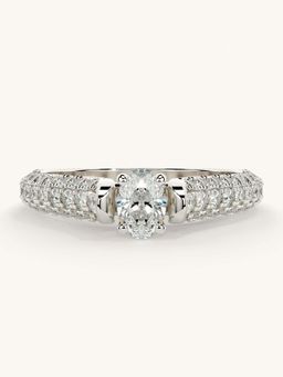 Valanova - White Gold Sterling Silver and Certified Lab Grown Diamond 0.87Cts Ring