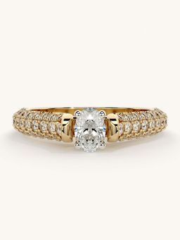 Valanova - Gold Sterling Silver and Certified Lab Grown Diamond 0.87Cts Ring