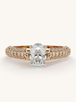 Valanova - Rose Gold Sterling Silver and Certified Lab Grown Diamond 1.12Cts Ring