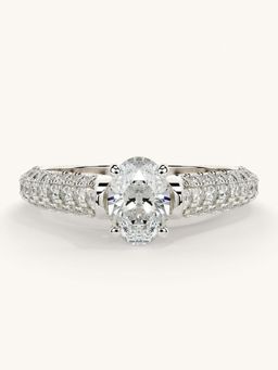 Valanova - White Gold Sterling Silver and Certified Lab Grown Diamond 1.12Cts Ring