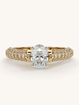 Valanova - Gold Sterling Silver and Certified Lab Grown Diamond 1.12Cts Ring