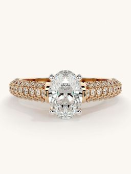 Valanova - Rose Gold Sterling Silver and Certified Lab Grown Diamond 1.37Cts Ring