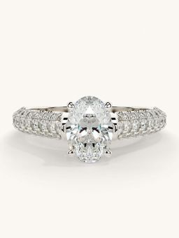 Valanova - White Gold Sterling Silver and Certified Lab Grown Diamond 1.37Cts Ring