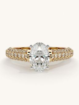Valanova - Gold Sterling Silver and Certified Lab Grown Diamond 1.37Cts Ring
