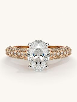 Valanova - Rose Gold Sterling Silver and Certified Lab Grown Diamond 1.62Cts Ring