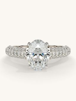Valanova - White Gold Sterling Silver and Certified Lab Grown Diamond 1.62Cts Ring