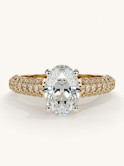 Valanova - Gold Sterling Silver and Certified Lab Grown Diamond 1.62Cts Ring