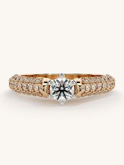 Valanova - Rose Gold Sterling Silver and Certified Lab Grown Diamond 0.87Cts Ring