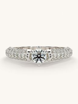 Valanova - White Gold Sterling Silver and Certified Lab Grown Diamond 0.87Cts Ring