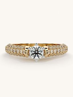 Valanova - Gold Sterling Silver and Certified Lab Grown Diamond 0.87Cts Ring