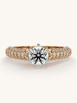 Valanova - Rose Gold Sterling Silver and Certified Lab Grown Diamond 1.12Cts Ring