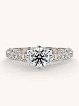 Valanova - White Gold Sterling Silver and Certified Lab Grown Diamond 1.12Cts Ring