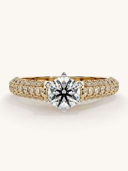 Valanova - Gold Sterling Silver and Certified Lab Grown Diamond 1.12Cts Ring