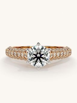 Valanova - Rose Gold Sterling Silver and Certified Lab Grown Diamond 1.37Cts Ring
