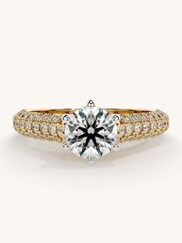 Valanova - Gold Sterling Silver and Certified Lab Grown Diamond 1.37Cts Ring