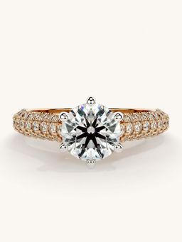 Valanova - Rose Gold Sterling Silver and Certified Lab Grown Diamond 1.62Cts Ring